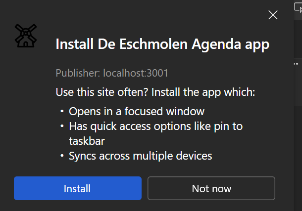 Scherm: App installeren