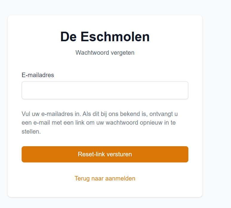 Scherm: Wachtwoord vergeten
